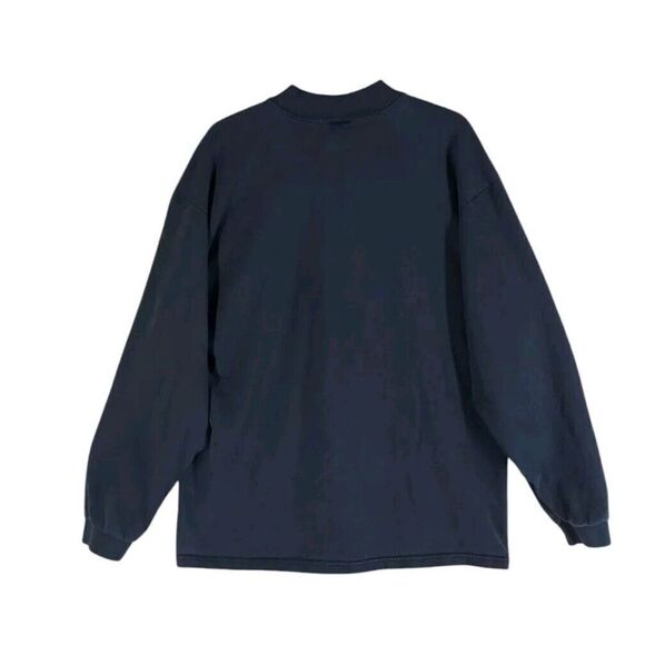 Vtg Lee Sport Nutmeg FSU Mock Sweatshirt Mens L Black Boxy 90s Y2K USA Made - Picture 9 of 9